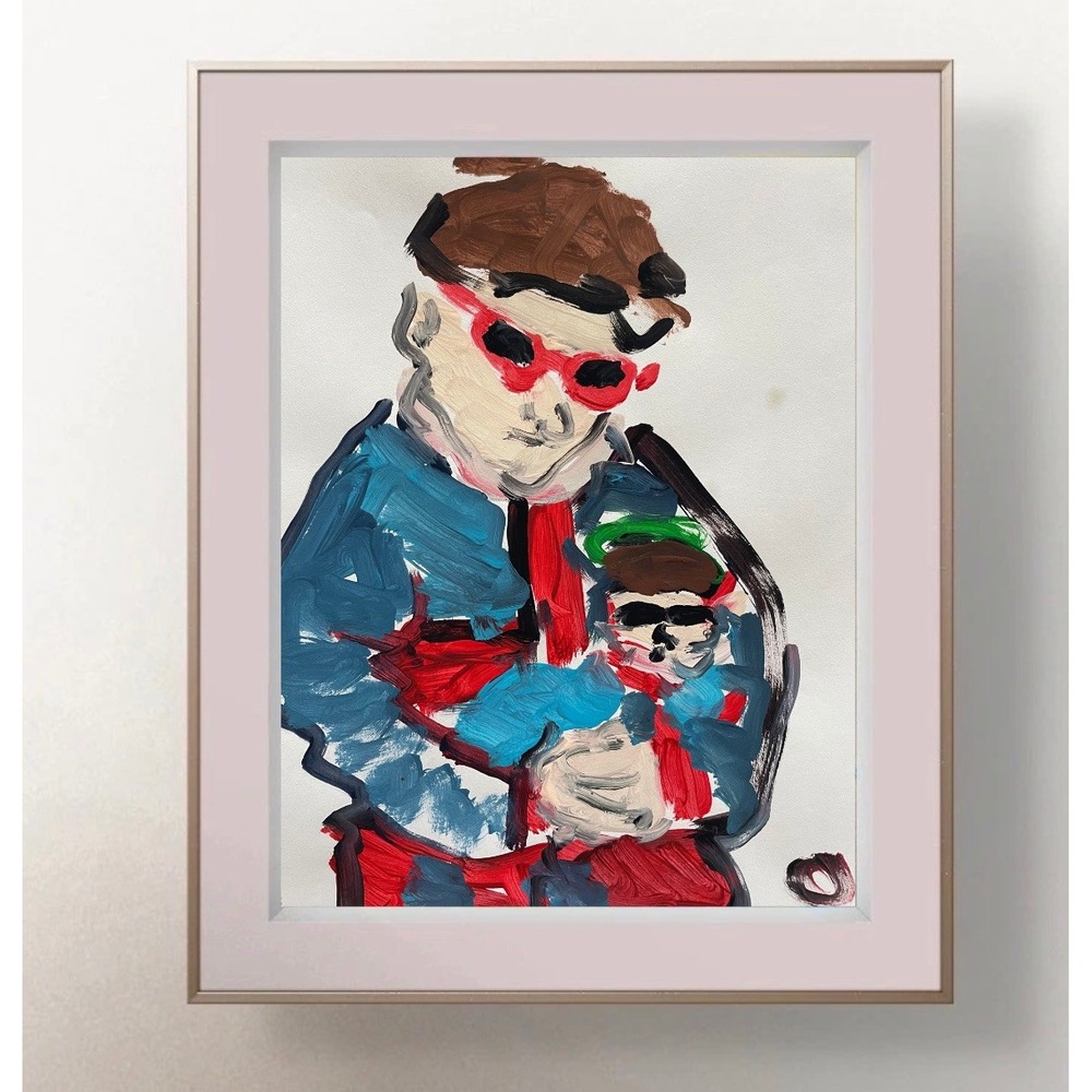 Oman Oliver Tree Music Pop Icon Art Painting Original Neo Expressionism 8.5x11